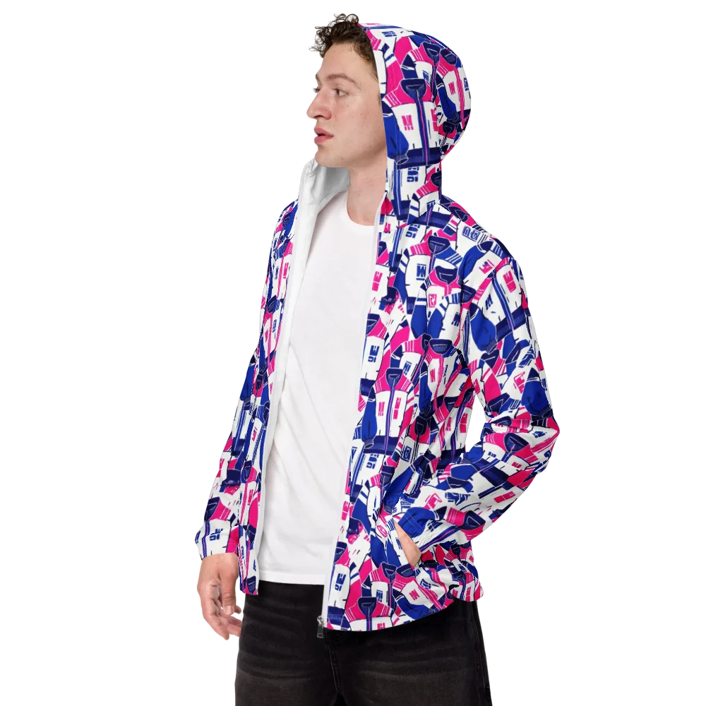 Midnight Letterman on Men's Windbreaker — Left Front