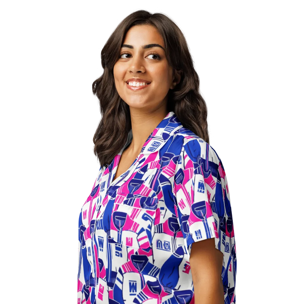 Midnight Letterman on Women's Short Sleeve Pajama Top — Left Front