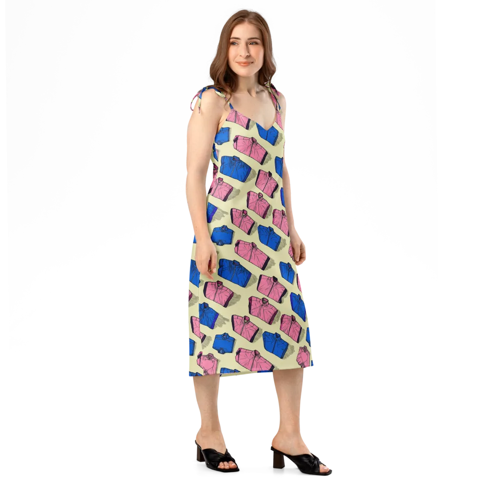 Puffer Parade on Slip Dress — Right Front