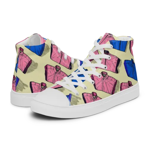 Puffer Parade on a Men's High Top Canvas Shoes