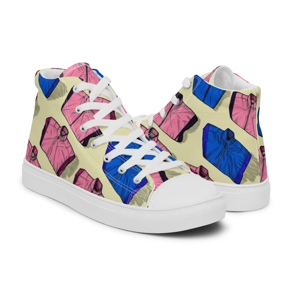 Puffer Parade on Men's High Top Canvas Shoes — Right
