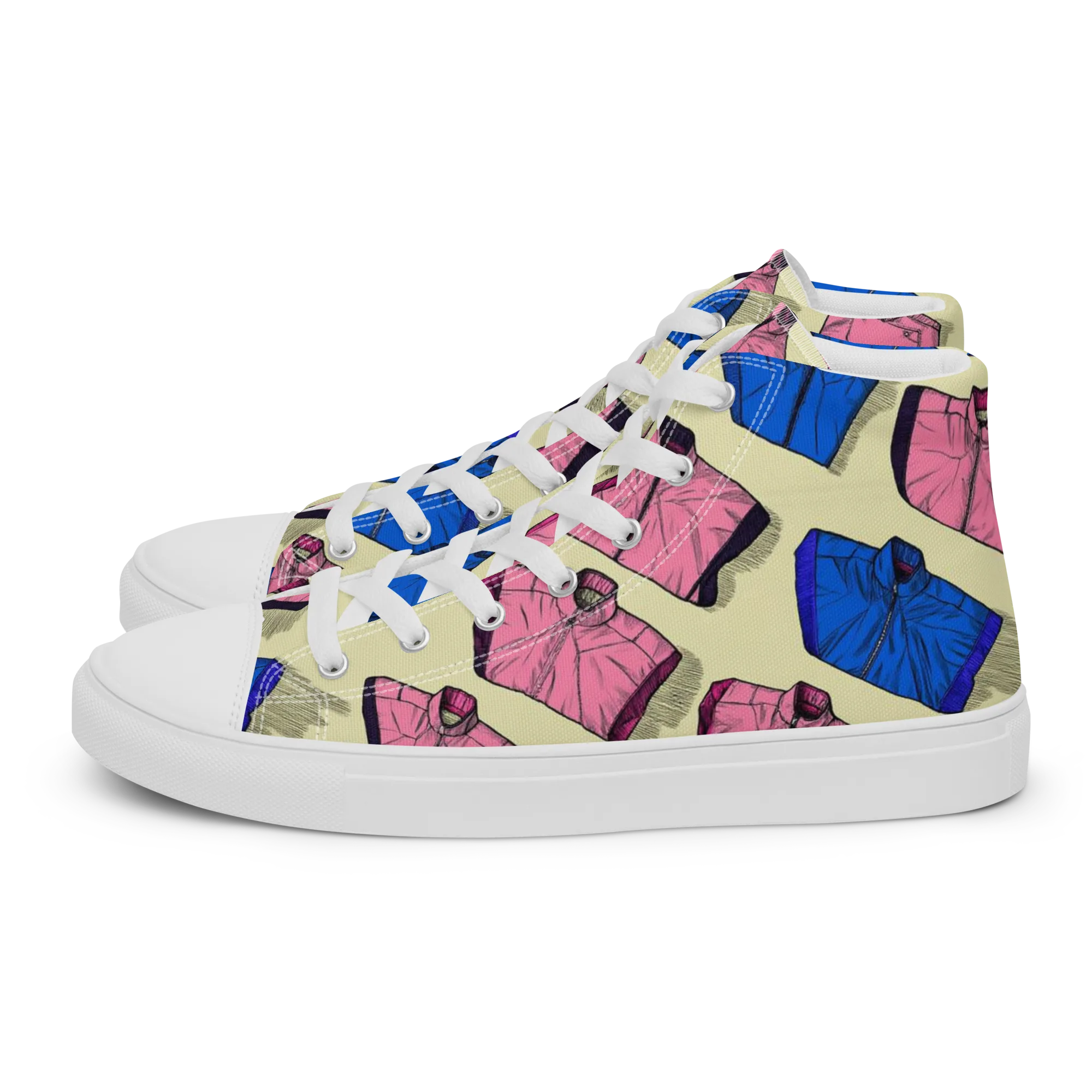 Puffer Parade on Women's High Top Canvas Shoes — Left