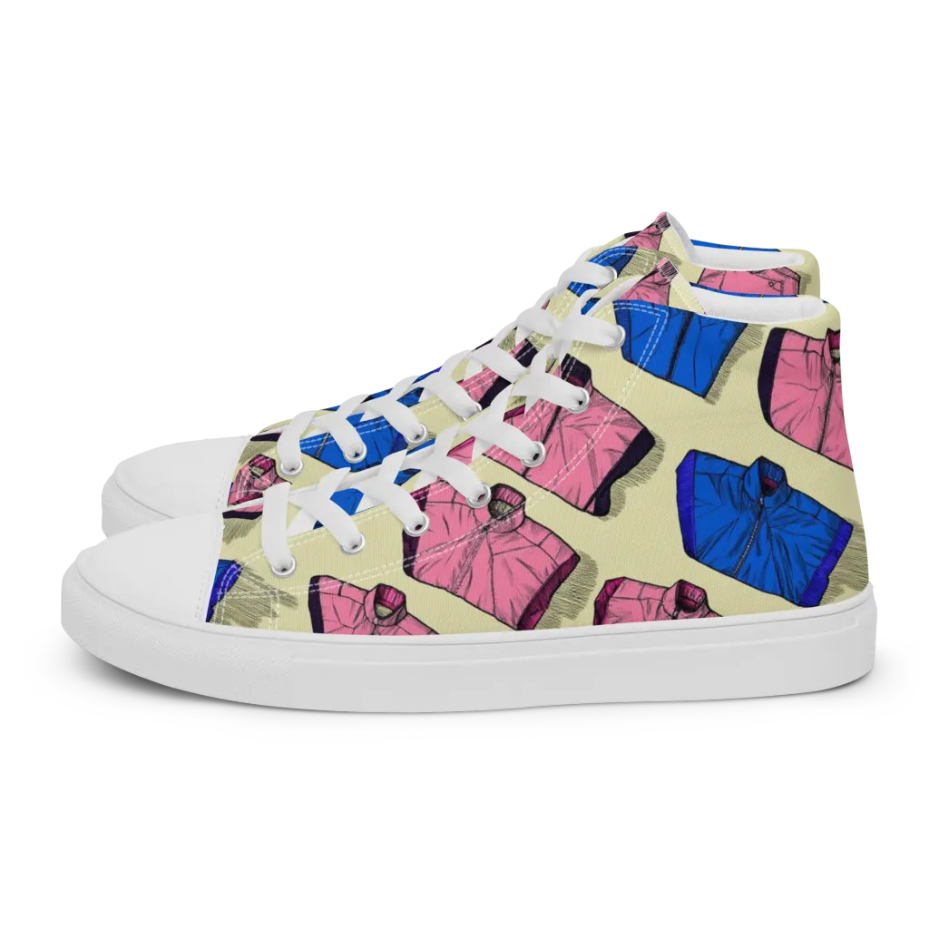 Puffer Parade on Women's High Top Canvas Shoes — Left