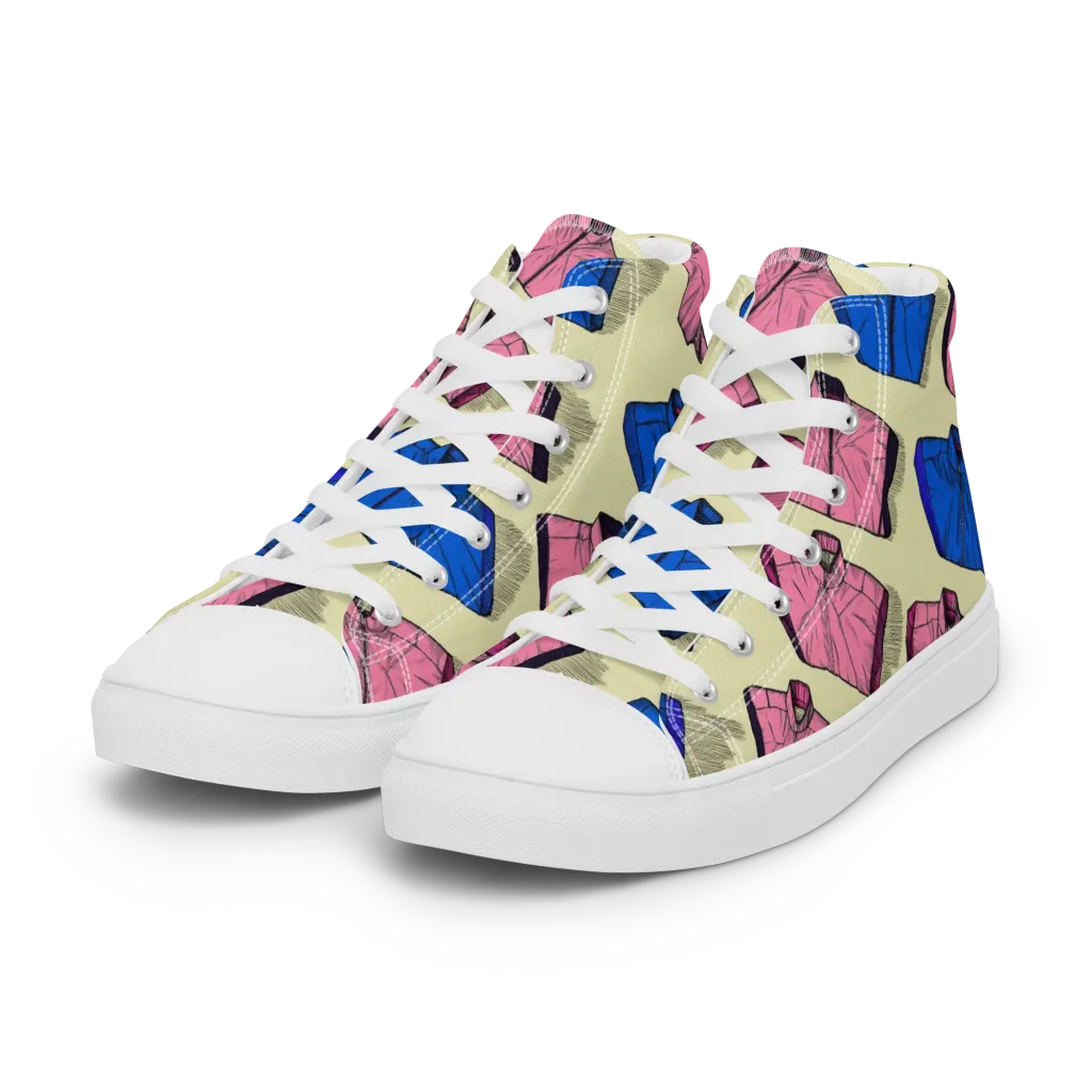 Puffer Parade on Women's High Top Canvas Shoes — Left Front