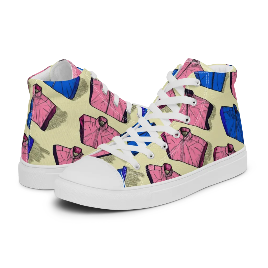 Puffer Parade on Women's High Top Canvas Shoes — Left