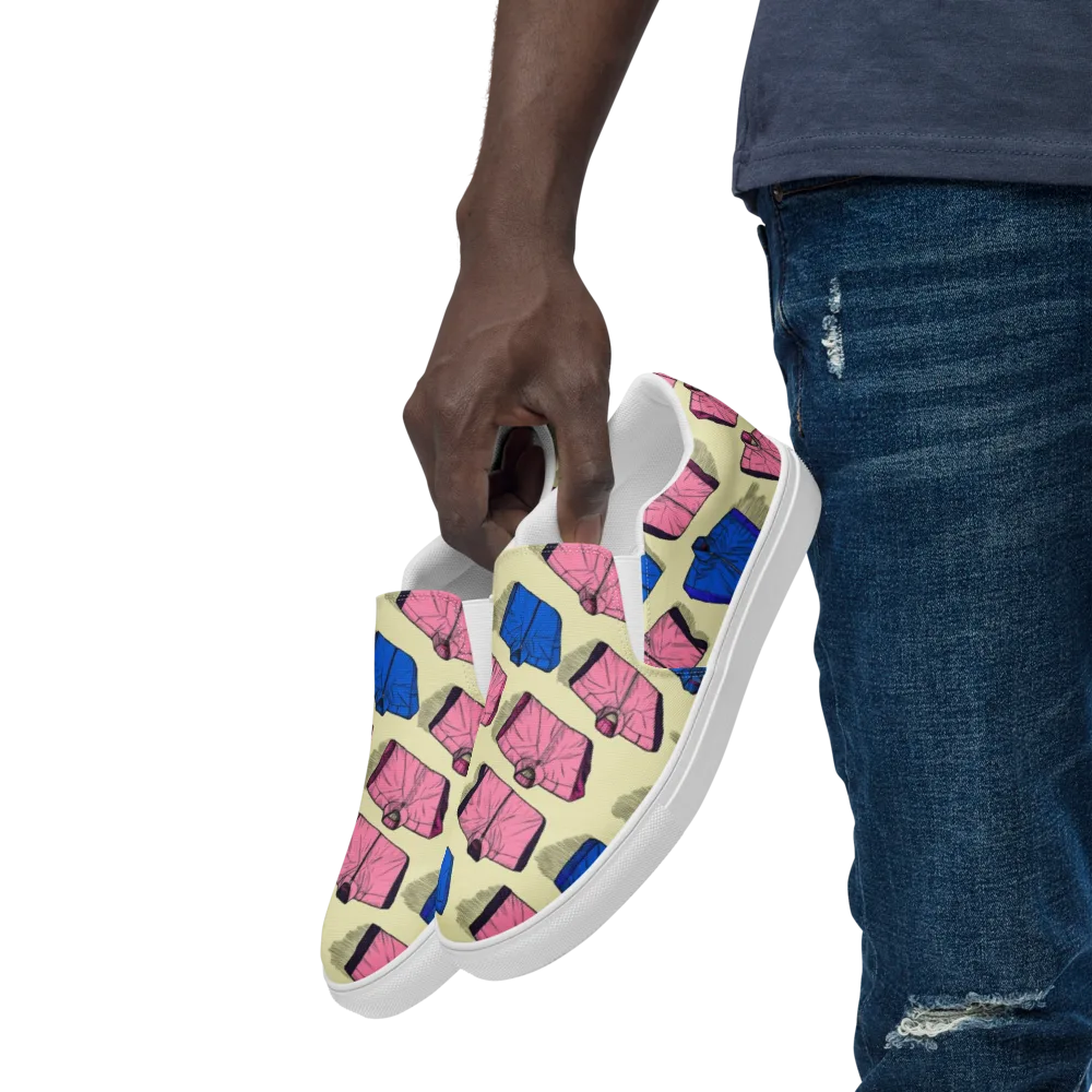 Puffer Parade on Men's Slip-On Canvas Shoes — Left Front