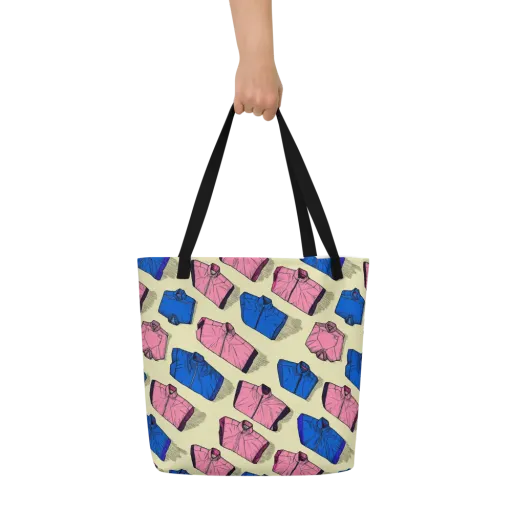 Puffer Parade on a Large Tote Bag W/ Pocket