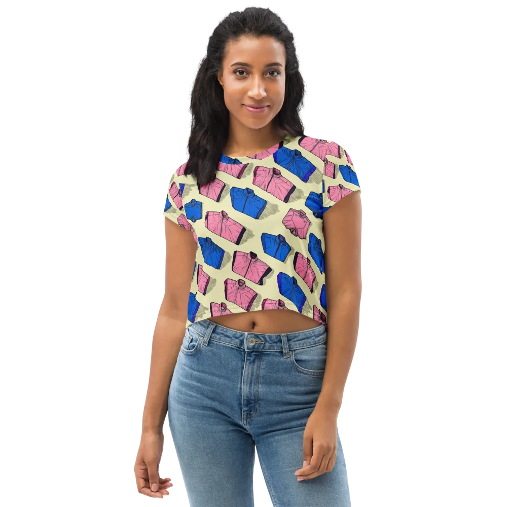 Puffer Parade on Crop Tee — Front