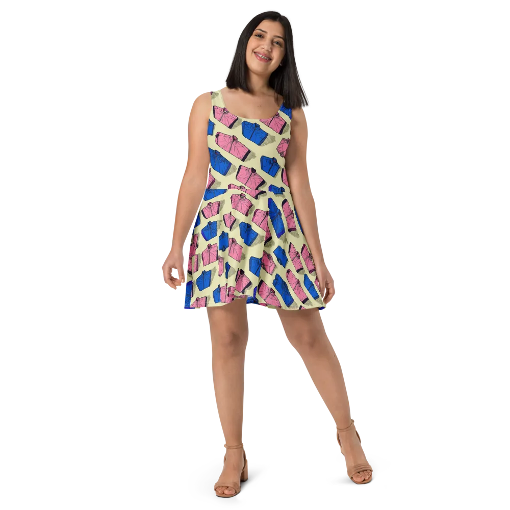 Puffer Parade on Skater Dress — Front
