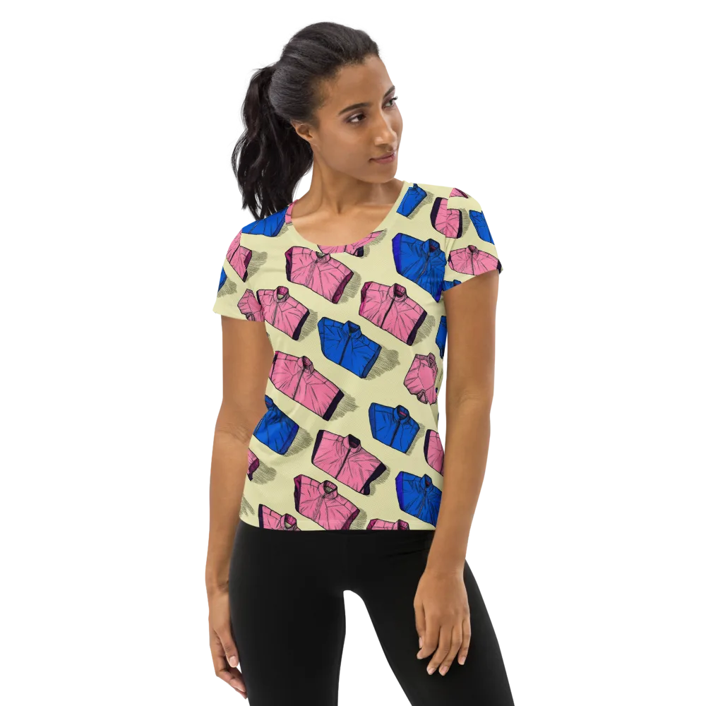 Puffer Parade on Women's Athletic T-Shirt — Front