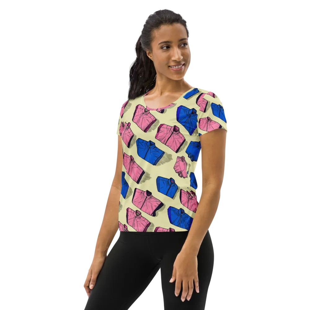 Puffer Parade on Women's Athletic T-Shirt — Left