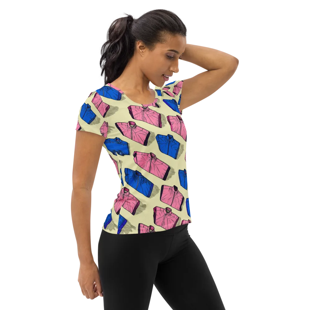 Puffer Parade on Women's Athletic T-Shirt — Right