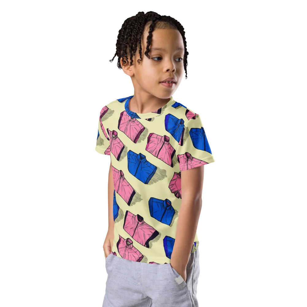 Puffer Parade on Kids Crew Neck T-Shirt — Left Front