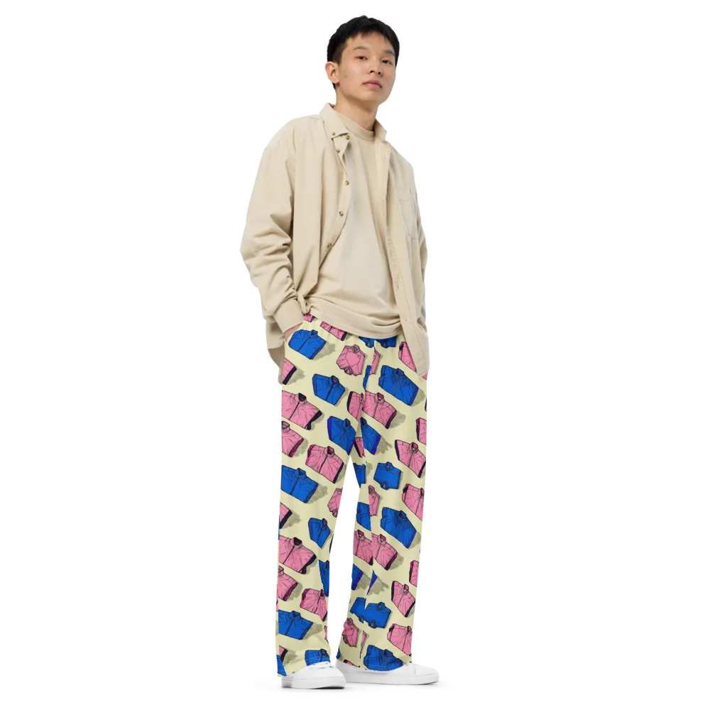 Puffer Parade on Wide-Leg Pants — Right Front