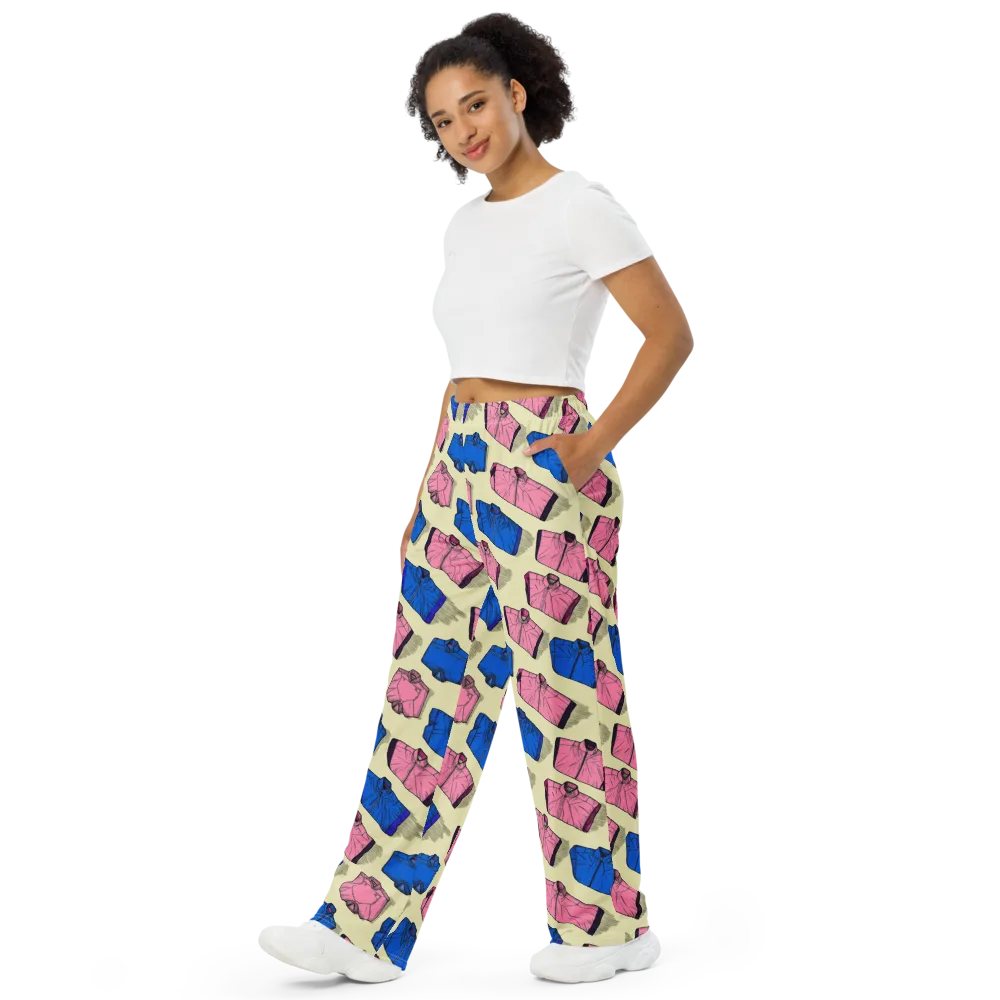 Puffer Parade on Wide-Leg Pants — Left Front