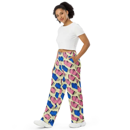 Puffer Parade on a Wide-Leg Pants