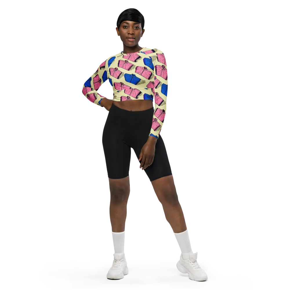 Puffer Parade on Long Sleeve Crop Top — Front