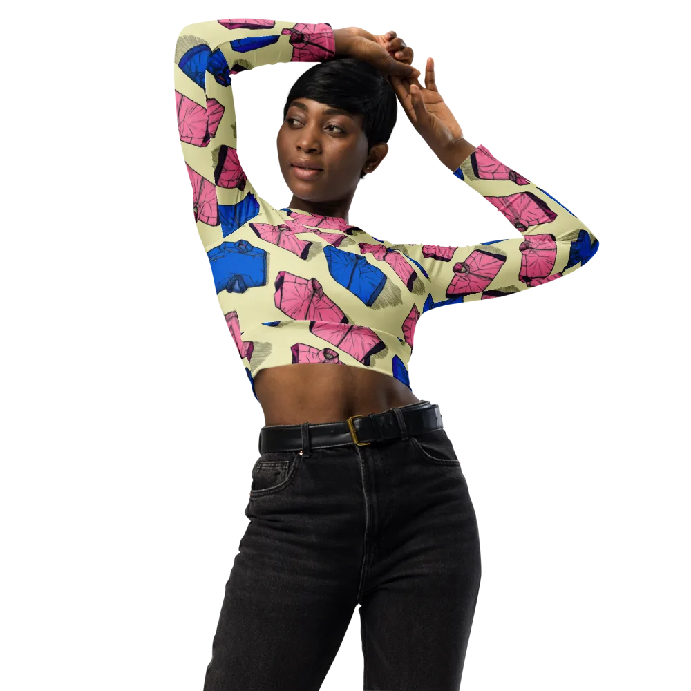 Puffer Parade on Long Sleeve Crop Top — Front