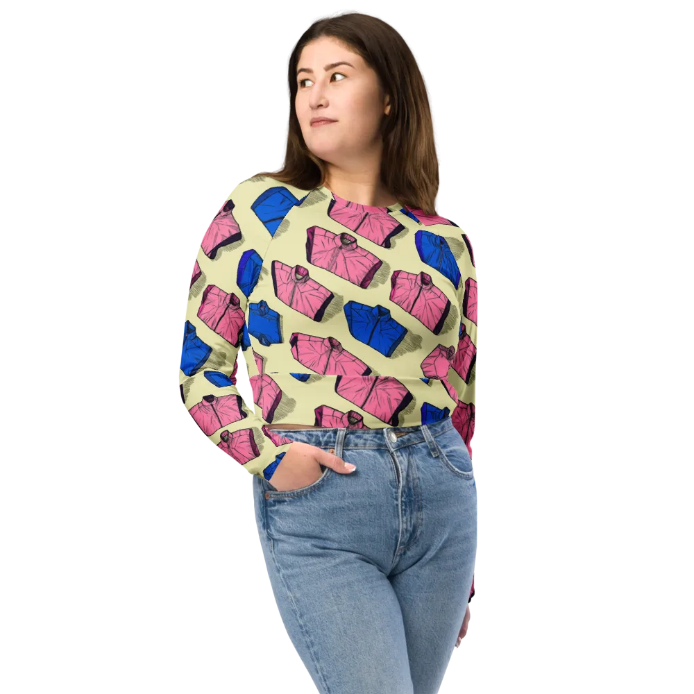 Puffer Parade on Long Sleeve Crop Top — Front