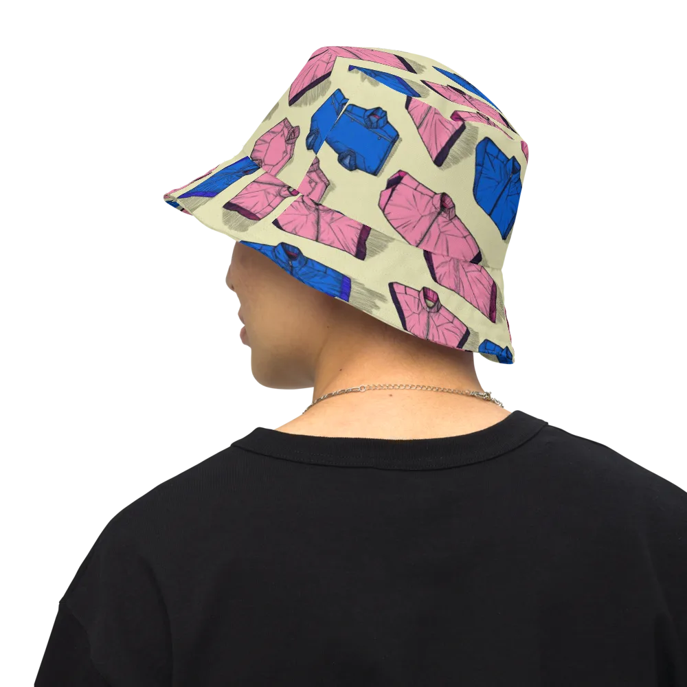 Puffer Parade on Reversible Bucket Hat — Back Inside