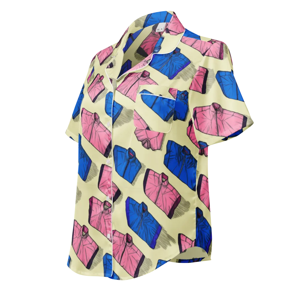 Puffer Parade on Women's Short Sleeve Pajama Top — Left Front