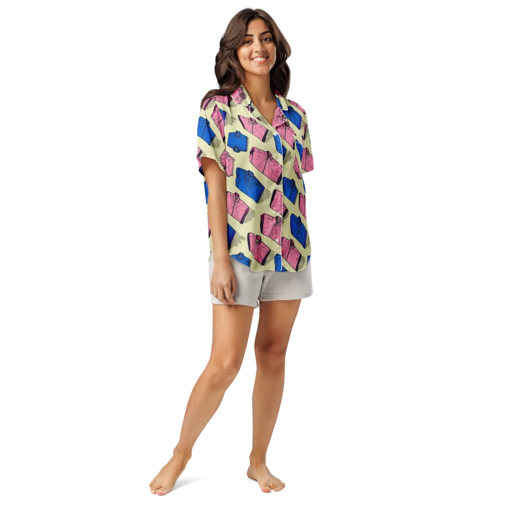 Puffer Parade on Women's Short Sleeve Pajama Top — Front
