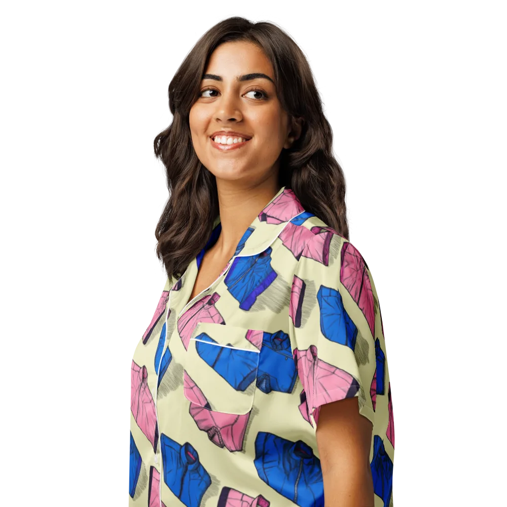 Puffer Parade on Women's Short Sleeve Pajama Top — Left Front