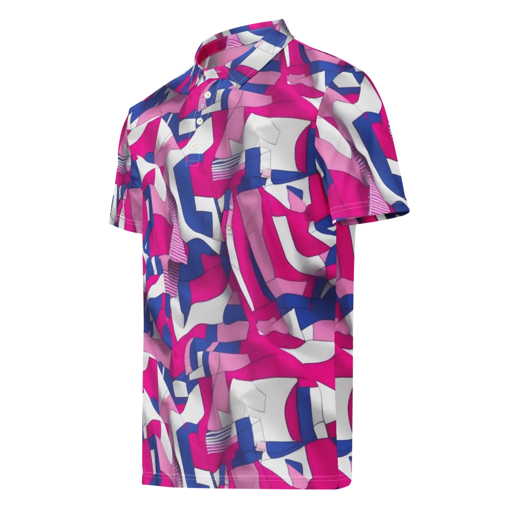 Pink Power Suit on Men's Slim Fit Polo Shirt — Left Front