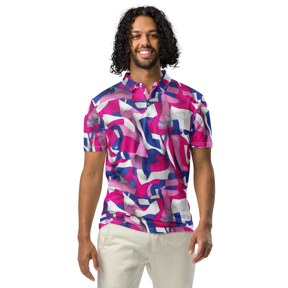 Pink Power Suit on Men's Slim Fit Polo Shirt — Front
