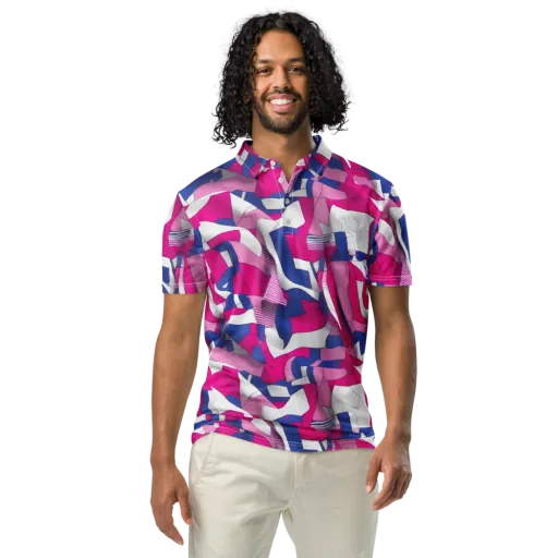 Pink Power Suit on a Men's Slim Fit Polo Shirt
