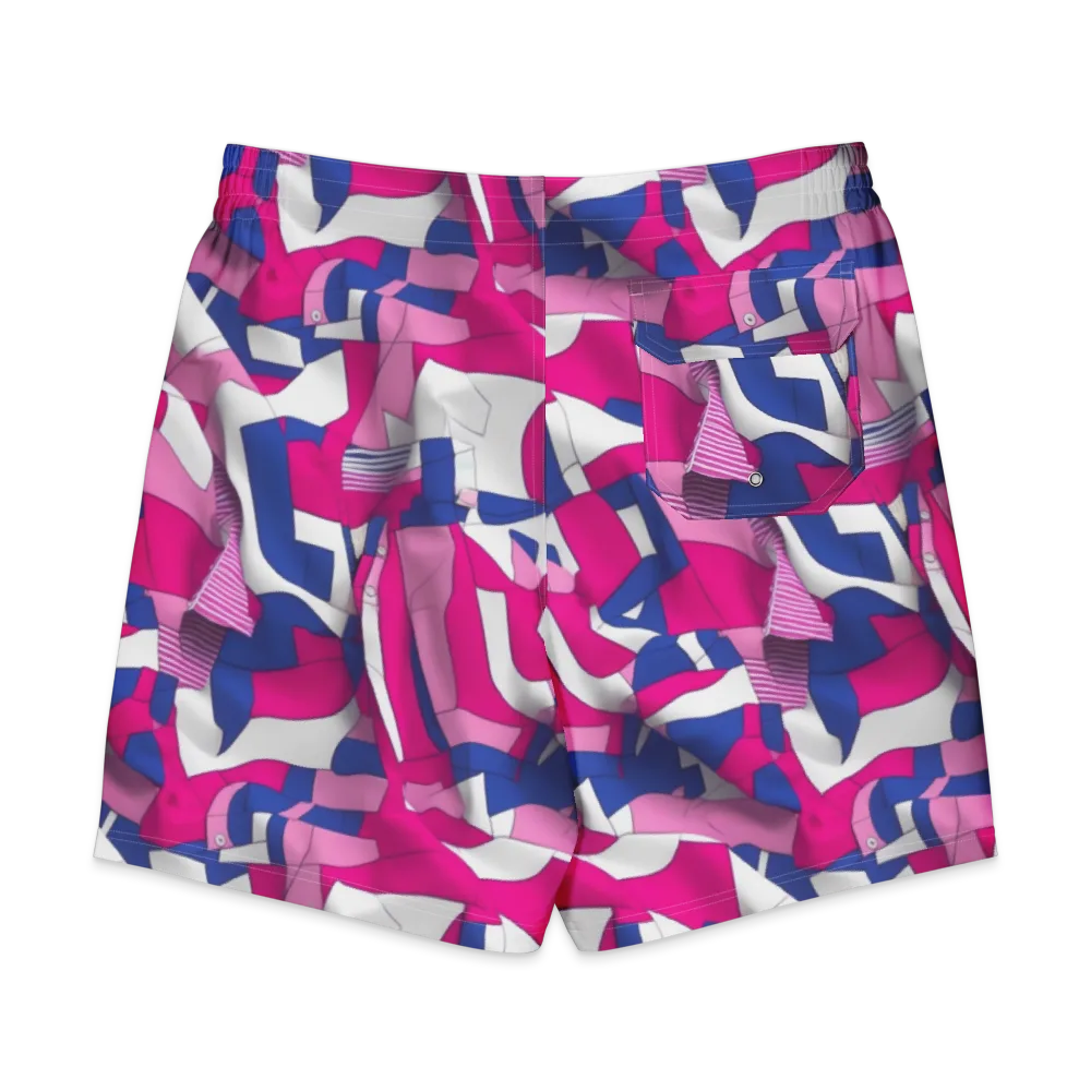 Pink Power Suit on Men's Board Shorts — Back