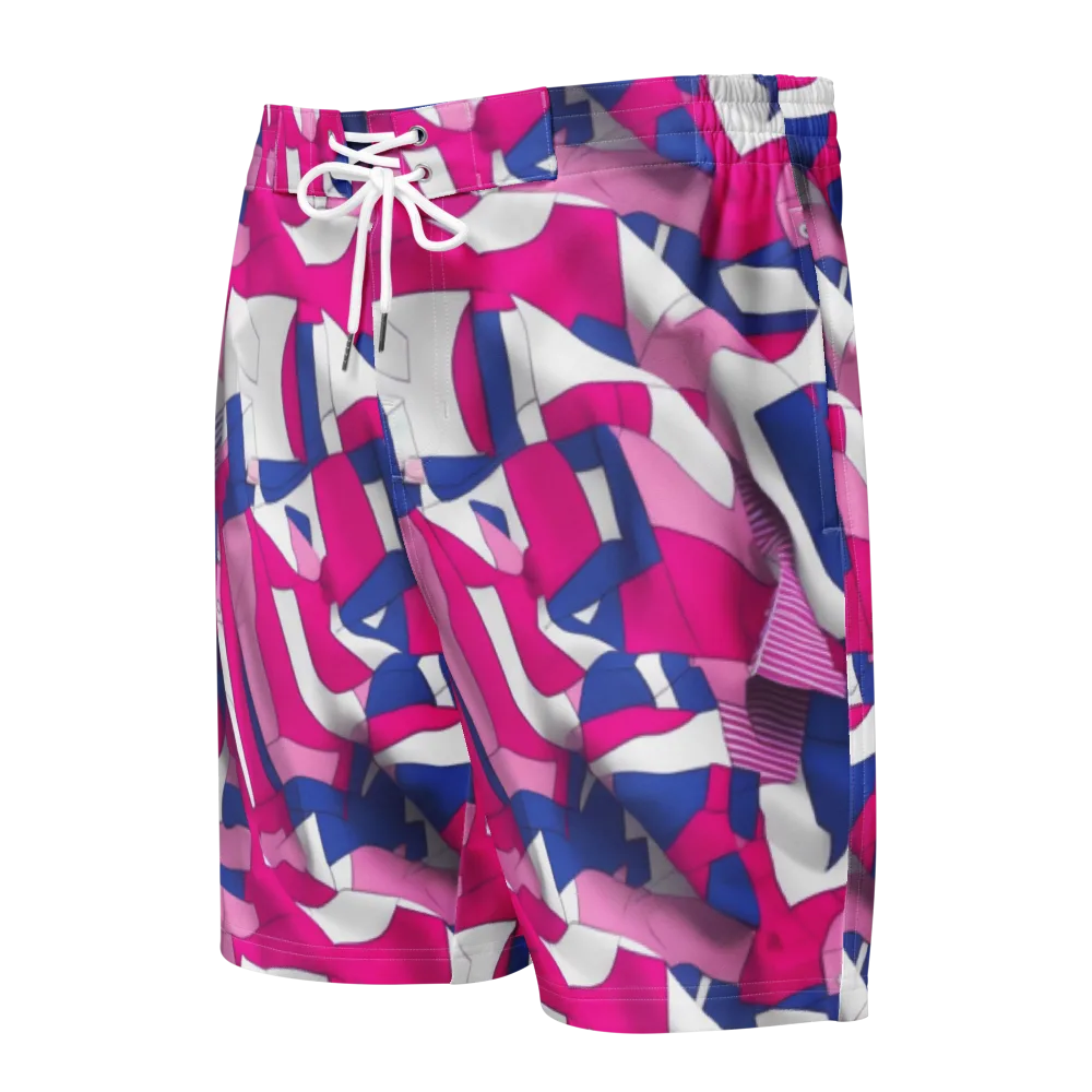 Pink Power Suit on Men's Board Shorts — Front