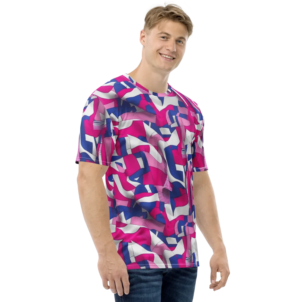 Pink Power Suit on Men's Crew Neck T-Shirt — Right