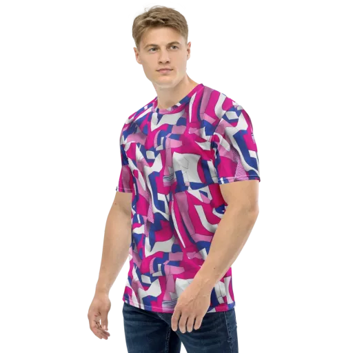 Pink Power Suit on a Men's Crew Neck T-Shirt
