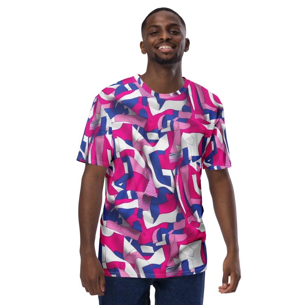 Pink Power Suit on Men's Crew Neck T-Shirt — Front