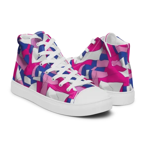 Pink Power Suit on a Men's High Top Canvas Shoes