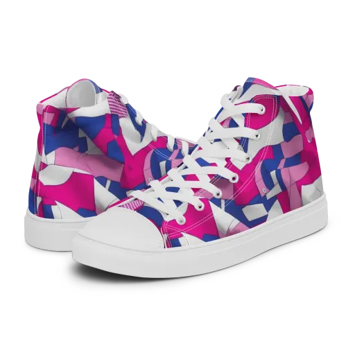 Pink Power Suit on a Women's High Top Canvas Shoes