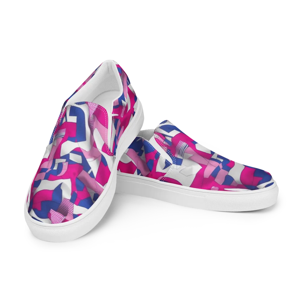 Pink Power Suit on Men's Slip-On Canvas Shoes — Left Front