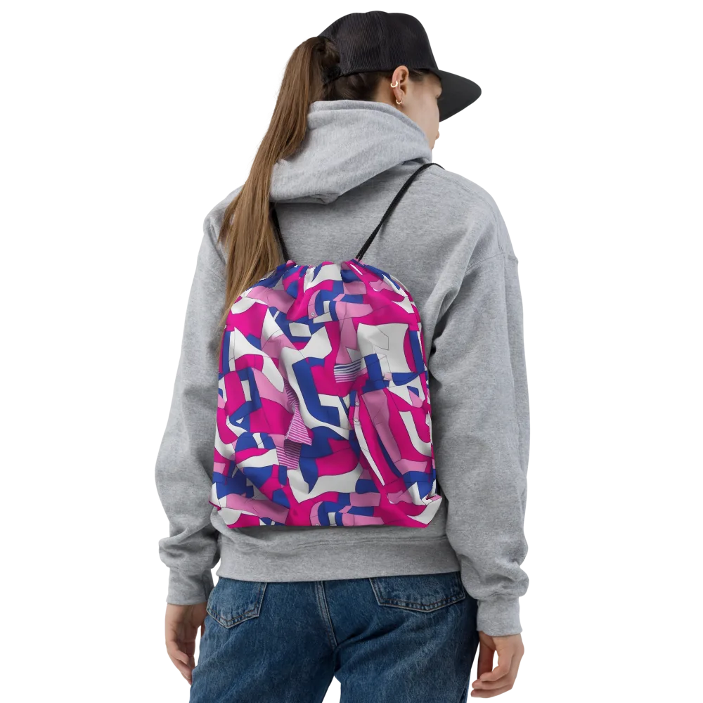 Pink Power Suit on Drawstring Bag — Front