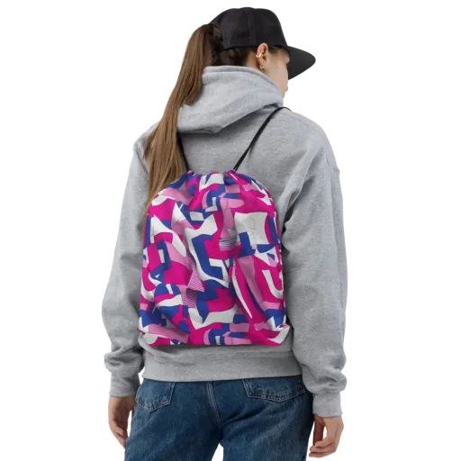 Pink Power Suit on a Drawstring Bag