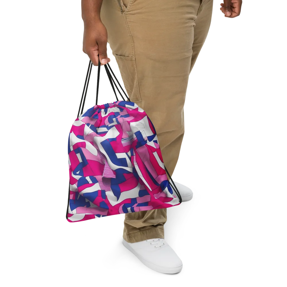 Pink Power Suit on Drawstring Bag — Front