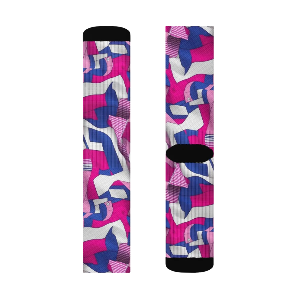Pink Power Suit on Socks — Left Sock