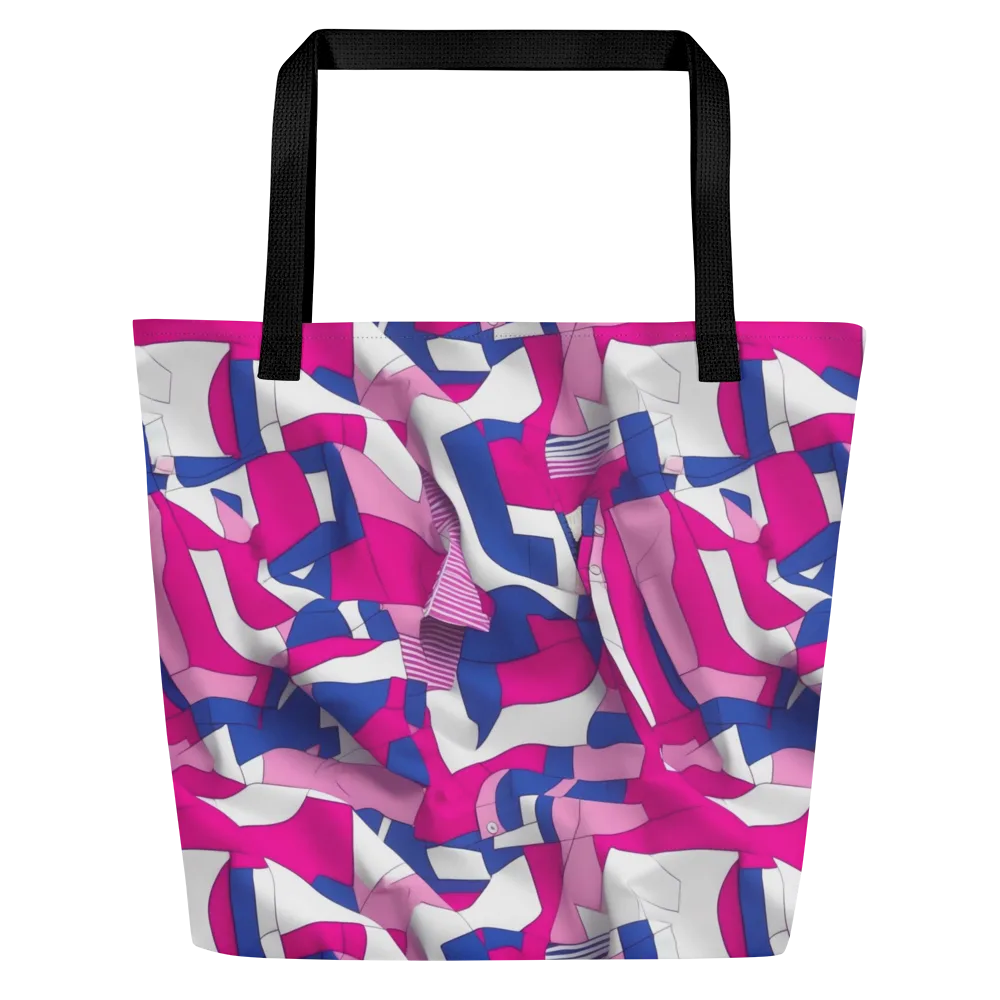 Pink Power Suit on Large Tote Bag W/ Pocket — Front