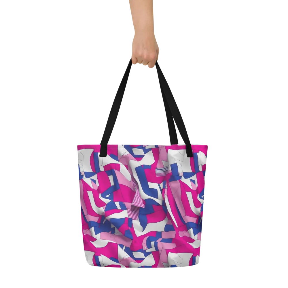 Pink Power Suit on Large Tote Bag W/ Pocket — Front