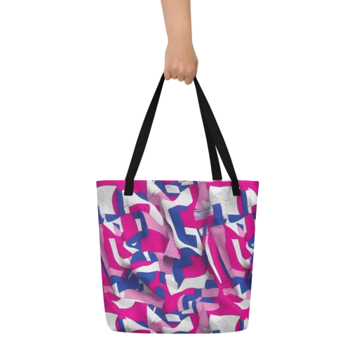 Pink Power Suit on a Large Tote Bag W/ Pocket