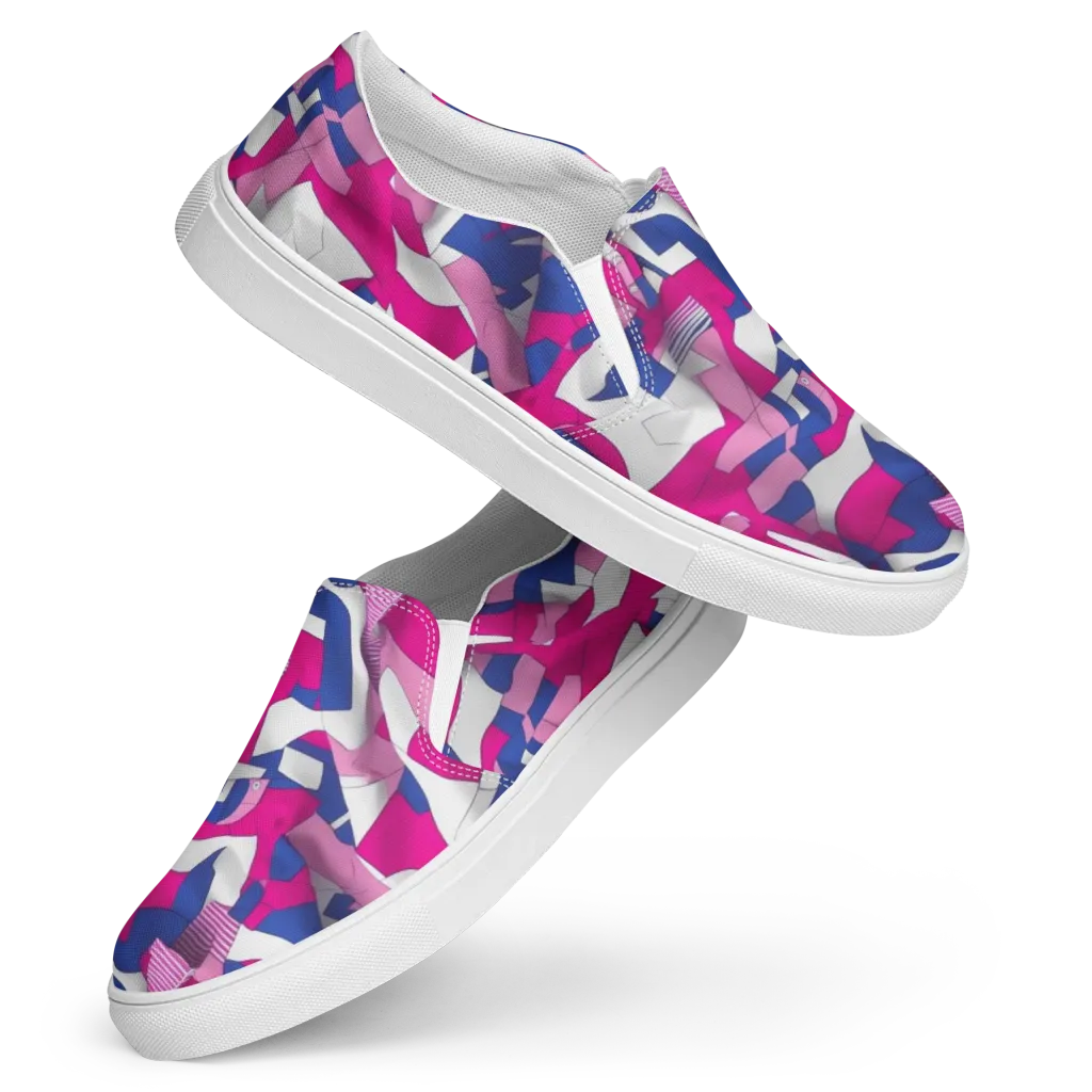 Pink Power Suit on Women's Slip-On Canvas Shoes — Front