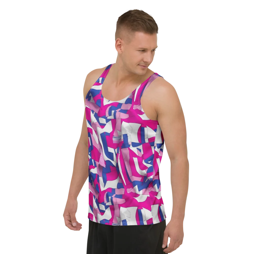 Pink Power Suit on Men's Tank Top — Left Front