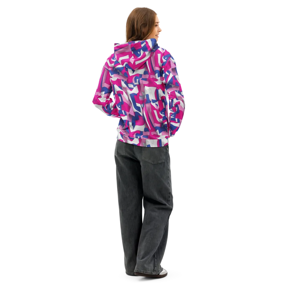 Pink Power Suit on Cotton Hoodie — Back