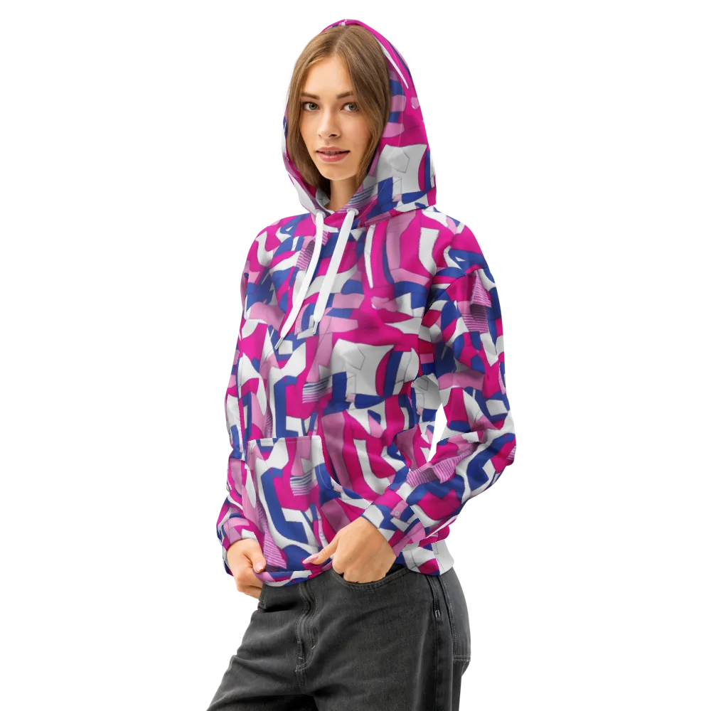 Pink Power Suit on Cotton Hoodie — Left Front