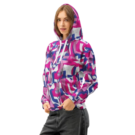 Pink Power Suit on a Cotton Hoodie